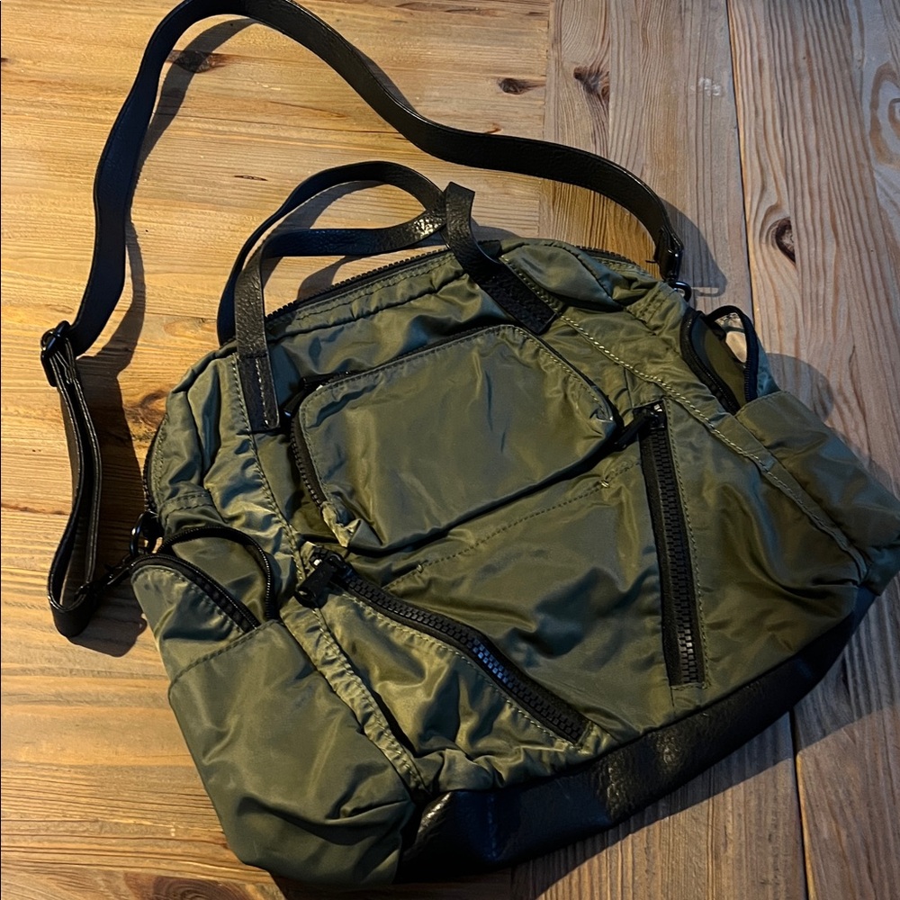 Colab Olive Green Backpack Crossbody Bag